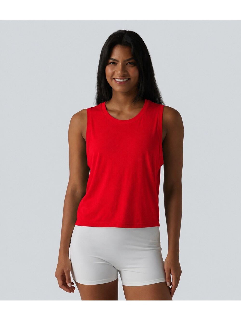 Halara Round Neck Running Tank Top Red Size Small